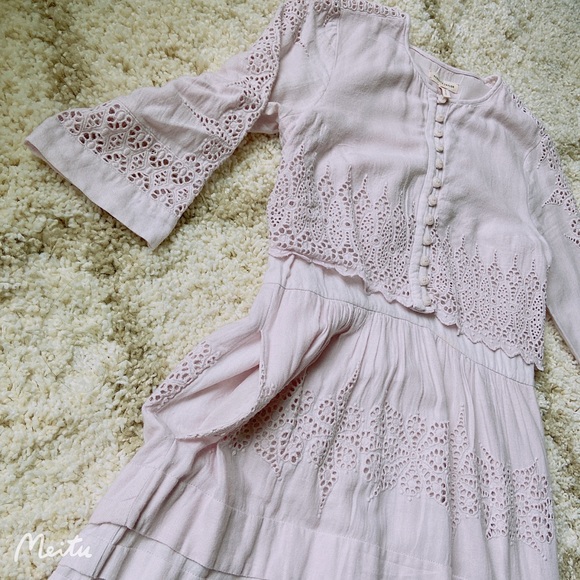 Rebecca Taylor Adeline Embroidered Dress 4/Rosebud - Picture 7 of 10